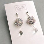 18日(土)本日発売　紫陽花ピアス/イヤリング　マニキュアフラワー　ディップフラワー　アメリカンフラワー