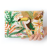 [ kyoro2210様専用オーダー品 ]フランス生地 フラットポーチ(ポケット付き) size: L  jungle white B 