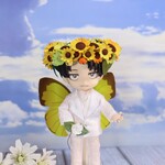 小人の花冠・向日葵　（オビツ11サイズ）　布花