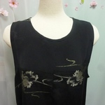  お値段下げました　着物リメイク　黒のジャンバースカート