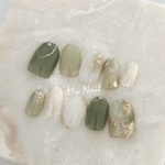 お抹茶カラーの大人のニュアンスネイル🍵