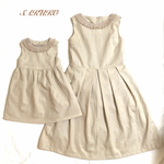 親子おそろいコットンリネンワンピース  オーダー制作 【送料無料】