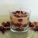 ～Sweet  Rose～ グラスソイキャンドル◇
Pure100% essential oil◇ハイビスカスカラー