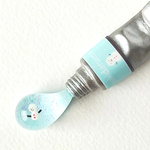 【雪だるま色】色々でてくる絵の具ブローチ