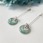Shell hoop｜グリーン×シルバー｜イヤリング ノンホールピアス  ピアス