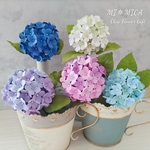 【受注製作】紫陽花＊アジサイ＊クレイフラワー＊パープル＊あじさい