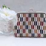 NEW✨　和柄ぷっくりがま口ポーチ👛　矢絣柄　小銭入れ小物入れ　 ハンドメイド　プレゼントにも