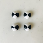 Vintage Black White Checkered 10mm Cabochons