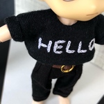 ショート丈Tシャツ(黒T)