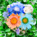 SALE🉐【イロトリドリ🌷🌱🌸🌿🌼☘️🌈】カラフル／ノースポール／押し花／クリア／大ぶり／大きい／バレッタ／ヘアーアクセサリー／花