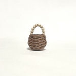 ウッドビーズハンドルカゴバッグ　ミニチュア / Miniature Wood Beads Handle Basket / hinoki