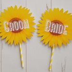 mmk20210116様専用 選べる紙厚◆フォトプロップス♪ ひまわりのGROOM&BRIDEセット