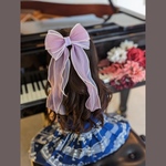 美しい２色のくすみパープル♡bigリボンのパールオーガンジーのヘアアクセサリー