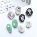 【送料無料】ハンドメイド　ニュアンス　カボション　レジン　パーツセット　ピアスパーツ