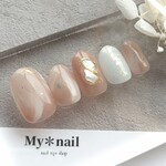 ネイルチップ 夏ネイル くすみピンク  ニュアンスネイル  シェル