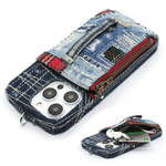 小物入れ付きデニムケースApollo-Aurora - iPhone Air, 17ProMAX,16ProほかiPhone全機種対応,Android