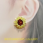 🌼　ひまわり　耳飾り　🌼　フリーサイズ　フラワー　#ひまわり　#向日葵　#minne_new  #イエロー　#チタン　#スタッドピアス　#イヤリング　