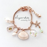 🐚 memorys  ✵ 夏の想い出 ブレスレット ・ バックチャーム 兼用   天然シェル使用