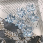 NEW!クリアオーロラブルーフラワービーズ4個♡