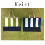 【受注製作】レッスンバッグ ブルー＆グリーン×デニム 2点SET