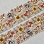 🎁購入特典あり〖50cm〗インド刺繍リボン  <商品No.530 くすみブルー>
