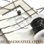 ☆再入荷【100cm】ステンレスベネチアンチェーン　ブラック
