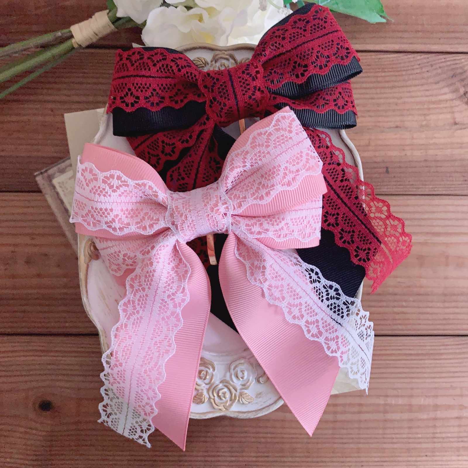2色選べる】Blossom Ribbon 推し活 バイカラー ビッグダブルリボン