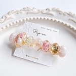 〖 ﾊﾞﾚｯﾀ 〗ｵｰﾊﾞﾙ 天然石⌇ﾛｰｽﾞｸｫｰﾂ　　　　　　　　　　　　　　　　　ﾚｼﾞﾝﾍｱｱｸｾｻﾘｰ　ﾚｼﾞﾝﾊﾞﾚｯﾀ　お花ﾊﾞﾚｯﾀ　ﾚｼﾞﾝｱｸｾｻﾘｰ