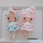 ふたごコーデDoll♡ブラウンヘアの女の子♡ドールチャーム♡ドール♡フェルト♡