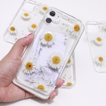 スマホケース 本物のお花 iPhone 全機種対応 ノースポール 白 お花 大人可愛い 名入れ ショルダー ストラップ ギフト アンドロイド オッポ Google 