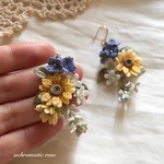 向日葵✳︎紫陽花✳︎ホワイトスター✳︎ピアス（イヤリング ）