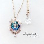 🌊 Blue Sea ✵ 青き海の首飾り  ペンダント   ネックレス  50cmチェーン 天然シェル・パール使用
