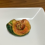 かぼちゃの刺繍ブローチ