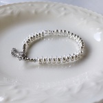 Silver & Clear　国産ドロップビーズのブレスレット
