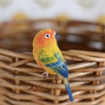 ブローチ)コガネメキシコインコ_ちっちゃリアルシリーズ