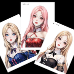 01-006コラージュシート 女の子 ゴールド系