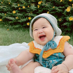 ［再販］手編みのつけ襟スタイ　sunny orange