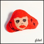 【omochimochi様オーダー】Bobu girl red 刺繍 ブローチ。