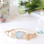 【夏限定】ワイヤーラッピングブレスレット＊Shimmer「LAGOON Eye*Ⅲ」