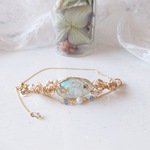 【夏限定】ワイヤーラッピングブレスレット＊Shimmer「LAGOON Eye*Ⅵ」