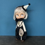 黒×生成とんがり帽子セット　ブライスアウトフィット