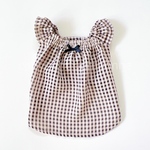 【SALE】犬服・シアーギンガムチェックラッフルキャミソール_ピンクベージュ
