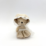紅茶染めふわくま［７.５cm］／小さなぬいぐるみ／ハンドメイドミニチュアテディベア