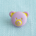 (3個) 12mm フランス製 くまちゃんのボタン　ピンク
