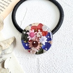 【Special price】カラフルなヘアゴム　ドライフラワー　フラワー　紫陽花　押し花　レジン　サークル　ヘアアクセサリー　ポニーフック　ブローチ　