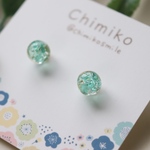 キラキラ琉球ガラス　ピアス