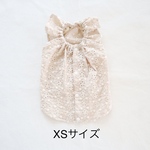 [犬服] XSサイズ 完成品 チワワ　　　　　　　　　　　レースキャミソール ワンピース ベージュ 背中開き バックオープン