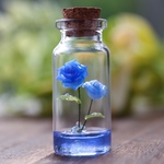 小瓶×粘土で作る小さな青い薔薇