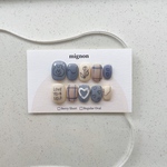 #12 文字変更自由【 size order 】 nail tip - teddy bear flower check heart 落書きネイル