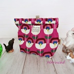 【完成品】❁犬のお散歩用❁　🌼マナーポーチ🌼　小型 / 中型犬用🐶　【カップフラワー柄　パープルピンク】